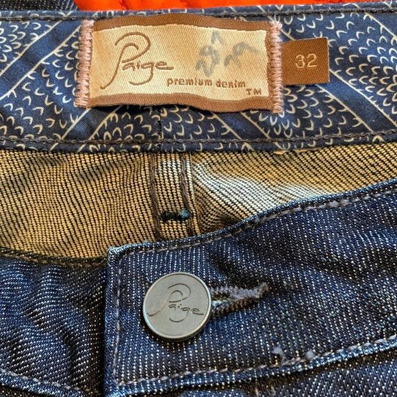 Paige Embroidered Denim Jeans Womens Sz 32 - Picture 10 of 11